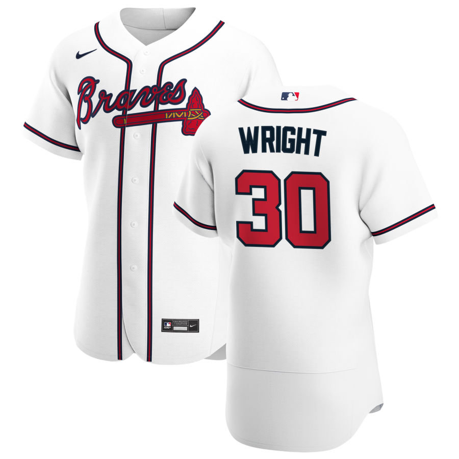 Atlanta Braves #30 Kyle Wright Men Nike White Home 2020 Authentic Player MLB Jersey